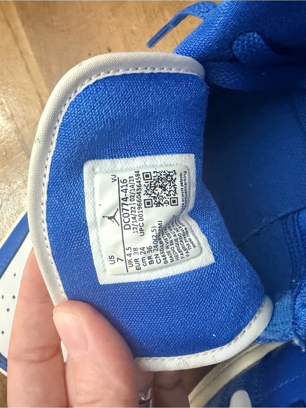 Jordan Low Top Sneakers in Blue and White - Picture 3 of 4